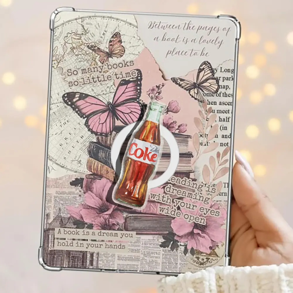 Glass Bottle Retro Diet Coke Kindle Grip Magnetic Pop Socket Phone Grip Vibrant Color Phone Bookish Grip Kindle Grip Popsocket