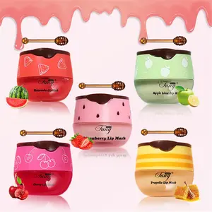 Lip Mask Set with Applicator Stick Natural Ingredients for Dry Chapped Lips Moisturizing Soothing Formula