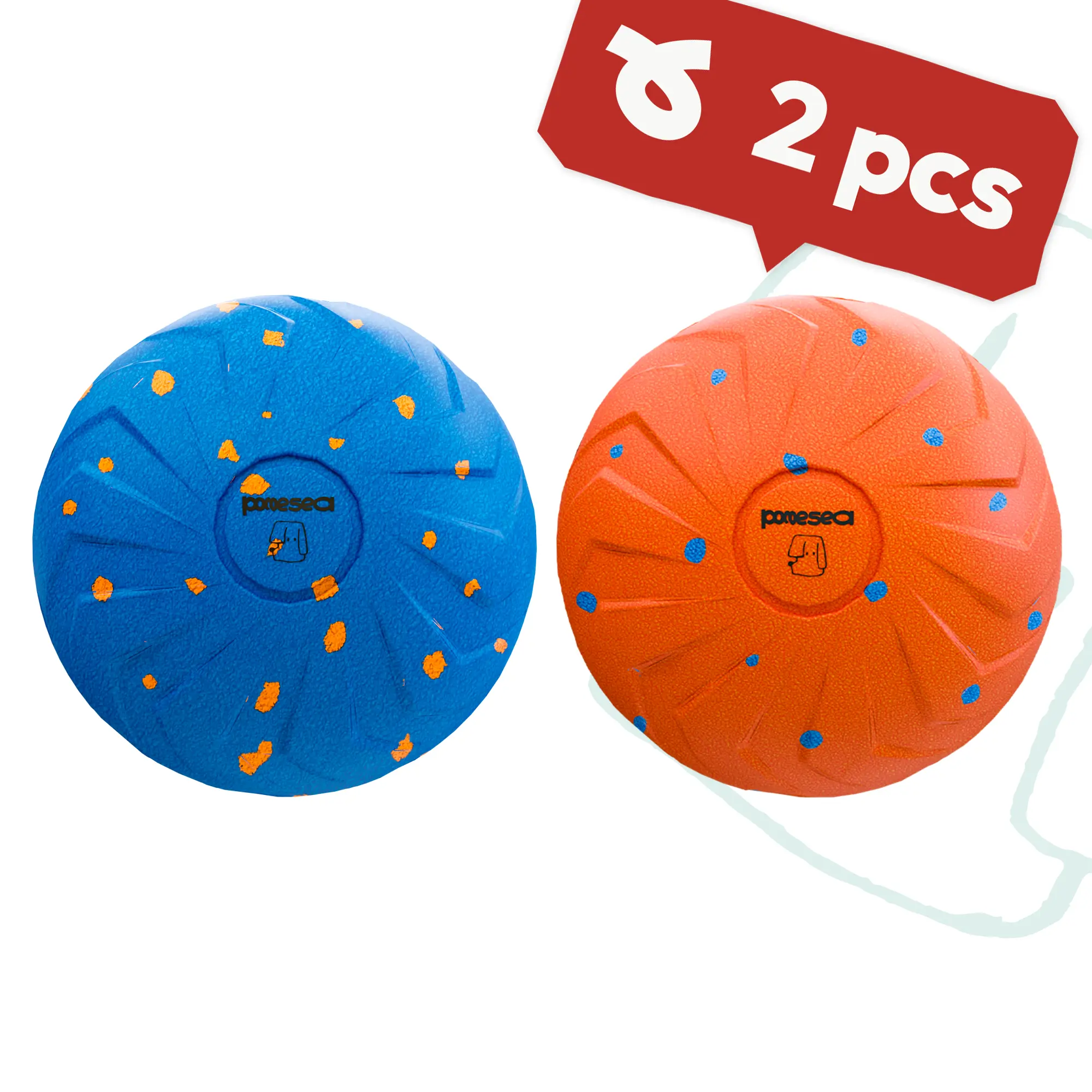 2-Pack Interactive Dog Balls Blue and Yellow – Double the Fun for Energetic Dogs, Automatically Rolling, Bouncing, and Spinning with 3 Play Modes, Made of Durable E-TPU and Fully Waterproof, Great for Multi-Dog Families