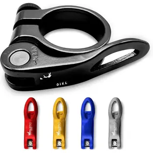 Quick Release Seatpost Clamp 31.8 mm - Ultralight 38g CNC 7075 Aluminium  Seat Clamp Anti-Rust Anodised Finish (Black, 31.8)
