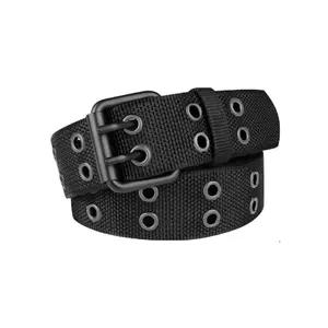 Men's Nylon Double Hole Design Belt, Durable Adjustable Belt for Men & Women, Fashion Belt for Party, Daily Clothing Decor, Street Style Belt, Trendy All-match & Exquisite Belt for Gift
