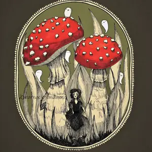 Whimsigoth Art, Ghost Art, Goblincore, Thumbelina Fine Art Print, Cottagegoth Decor Unframed, Room Decor