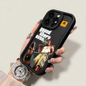 GTA V Grand Theft Auto Smartphone Case - Animal-Themed CJ & Rottweiler Rockstar Design, Anti-Fall Shockproof Soft TPU Matte Back Casing for iPhone 17-11 Pro Max, Protection Cell Phone Handheld Accessory
