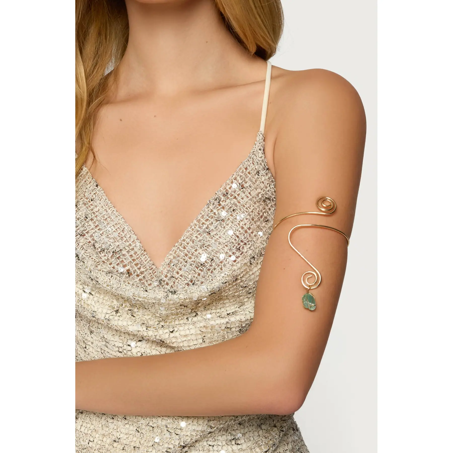 Swirly Gemstone Wrapped Arm Cuff Swirly Gemstone Wrapped Arm Cuff