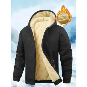 Men's Winter Fleece Lined Jacket, Thermal Lined Jacket, Hooded Windproof Waterproof Coat, Fashionable Warm Outerwear for Fall & Winter, Casual Stylish Design