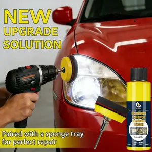 Headlamp Restoration Quick Repair Paste, Efficient Solution for Foggy Headlights, Includes Polishing Pad & Sponge, Improves Clarity and Visibility, Car Plastic Polish