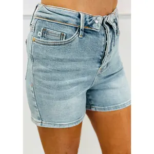 Judy Blue Farrah Fold Over Slim Shorts (Reg. and Plus)