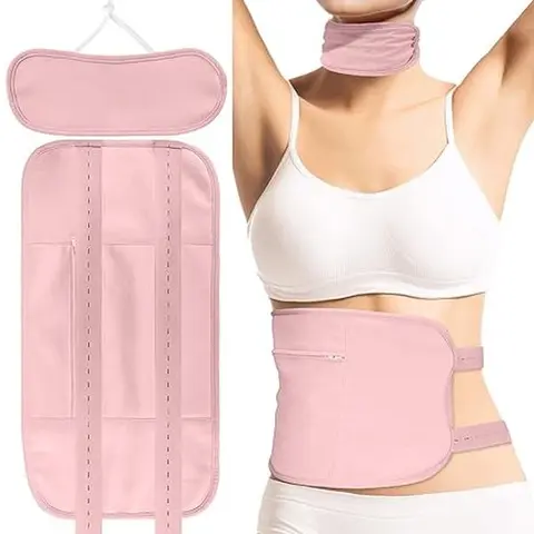 SOSIAY CICI Anti-Oil Leak Castor Oil Pack Wrap - Bamboo Cotton Skincare Tool with Adjustable Strap, Reusable, Machine Washable, Single Item (Beauty & Personal Care)