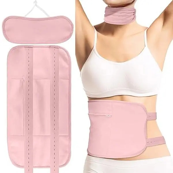 SOSIAY CICI Anti-Oil Leak Castor Oil Pack Wrap - Bamboo Cotton Skincare Tool with Adjustable Strap, Reusable, Machine Washable, Single Item (Beauty & Personal Care)