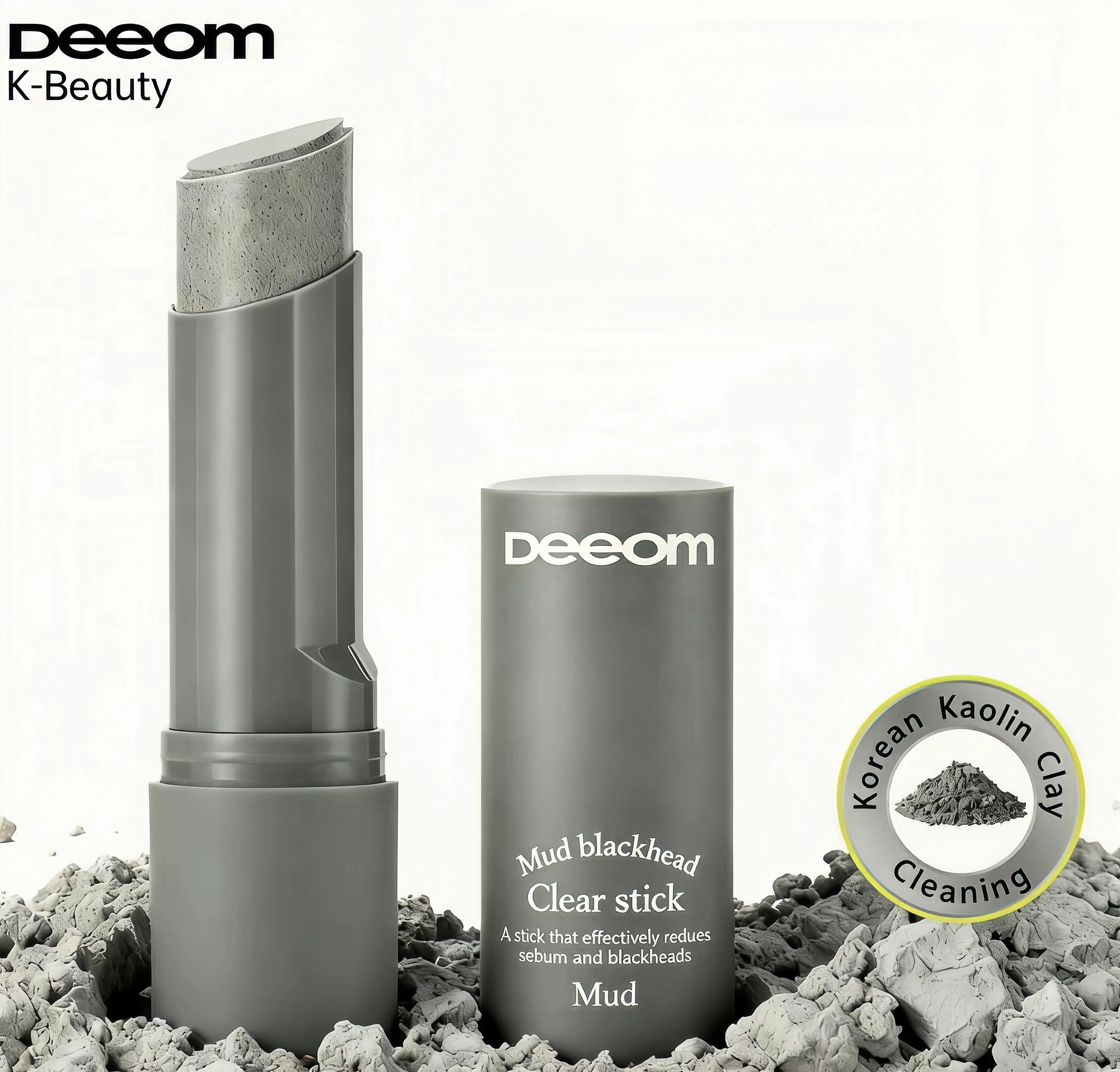 Deeom Korean Pore & Blackhead Stick for Oily & Combination Skin Deep Cleansing Gentle Exfoliation Soothing Hydration with Kaolin Clay Charcoal & Walnut Shell Powder Complex Specialized Blackhead Care - Moisturizer