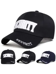 Unisex Security Letter Embroidered Baseball Cap, Adjustable Flat Brim Trucker Hat, Casual Outdoor Sport Accessory for All Seasons