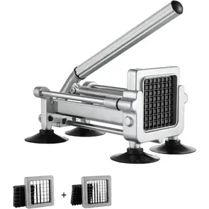 VEVOR French Fry Cutter, Potato Slicer with 1/2-Inch Stainless Steel Blade, Manual Potato Cutter Chopper with Suction Cups, Great for Potato, French Fries, Cucumber, Vegetables, CarrotVEVOR Super Brand Day