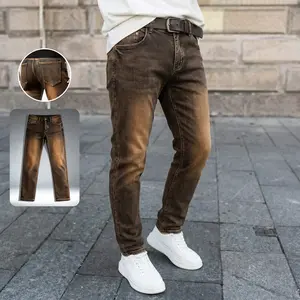 Men's Aesthetic Vintage Straight-Leg Denim Jeans - Casual Retro Menswear Bottoms for Everyday Wear
