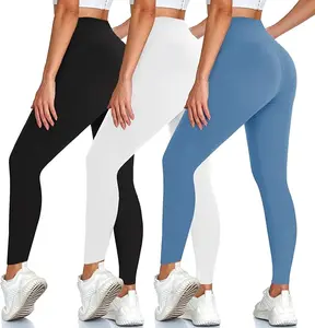 3 Pack Leggings for Women, High Waisted Tummy Control No See-Through Yoga Pants for Workout Running (Small-Medium)
