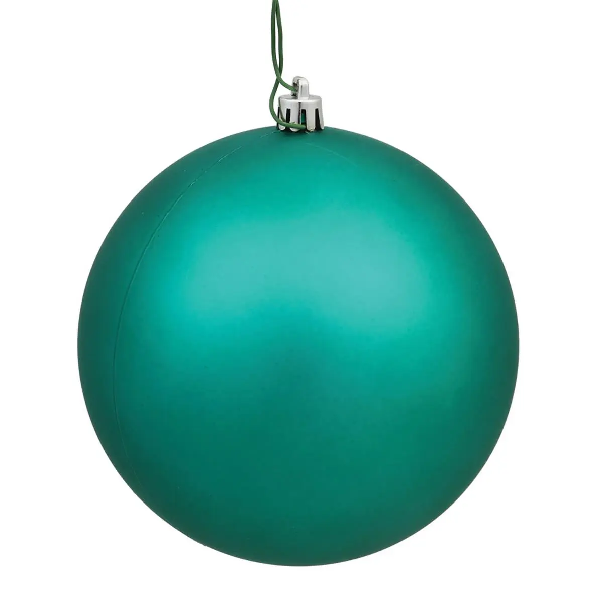 212 MAIN Teal Matte Plastic Christmas Decoration Ornaments - 3 in. Round, Drilled Hole, 12 per Bag