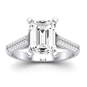 Iberis - Emerald Moissanite Engagement Ring