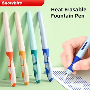 Heat Erasable Fountain Pen with Built in Thermal Eraser and Cap Moisturizing Insert, Direct Liquid Ink, Even Ink Flow and Smooth Writing Performance for Handwriting Practice and Daily Notes