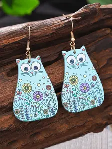 Cute Cartoon Cat Design Dangle Earrings, Fashionable Jewelry for Women & Girls, Trendy All-match & Exquisite Jewelry for Birthday Gift