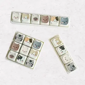 Cute Cat Face Fidget Keyboard Toy, 4/6/9 Key Clicker for Stress & Anxiety Relief, Kawaii Sensory Decompression Keypad for ADHD, Office Desk, Boredom, Portable Quiet Click Toy for Cat Lovers