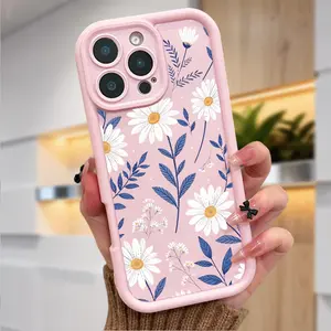 Blue Daisy Garden Case for iPhone 17 Air 16 Pro Max 15 Plus 14 13 12 11 XS X Shockproof Soft Silicone Cover Festive Protection