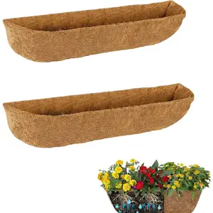 Pre-Formed Coco Fiber Liners for Planters, Window Boxes & Fence Flower Baskets Replacement (30in 2 count)