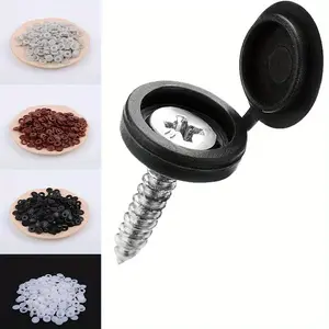 50PCS/Bag Practical Hinged Plastic Screw Fold Snap Protective Cap Button Nuts Cover Bolts Protect Furniture Decor No brand
