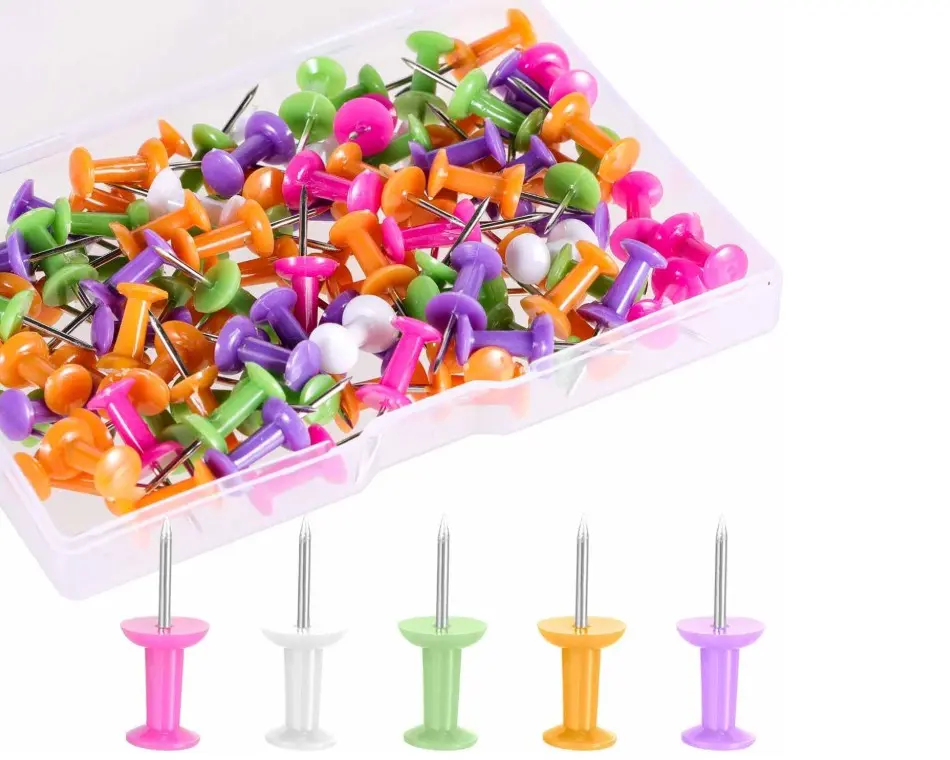 100 Pack Colorful Push Pins Thumb Tacks Decorative Pin For Bulletin Cork Board Thumbtacks