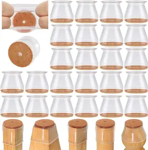 48Pcs Silicone Chair Leg Floor Protector for Hardwood Floors Square Silicone Covers to Protect Wood Tile Floors Felt Pads Furniture Leg Caps Anti-Scratch Reduce Noise Home Supplies