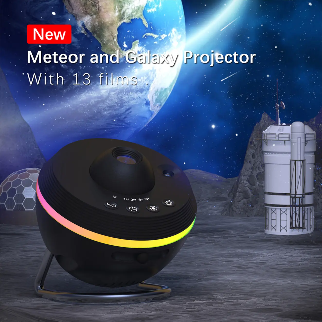 Upgraded Galaxy Bedroom Projector, Image Star Projector Light, 13 Films Disc Planetarium Projector, 360 ° Rotation 1/2 Hour Timer, Simple 3 Keys Control Projector, Christmas Decoration Christmas Birthday Valentine's Day Gift Starry Sky Projector