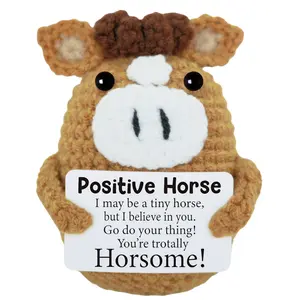 Handmade Crochet Cute Horse Design, Handmade Crochet Figure, Emotional Support Toy Gift for Family Friends Colleagues, Desktop Decoration Inspirational Present