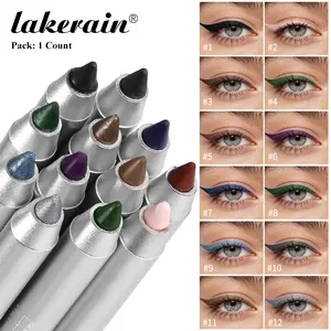 lakerain 1 Count Longwear Sharpenable Eyeliner Pencil, Waterproof & Smudge-Proof, Beachproof Eyeliner, Long-lasting Color Lock, Glides Effortlessly Without Skipping, 12 High-Pigmented Shades, Must-Have Makeup Essential