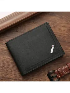 Men's Vintage Ultra-Thin Foldable Bifold Wallet, Insert-Type Coin Pocket Business Cash & Credit Card Holder