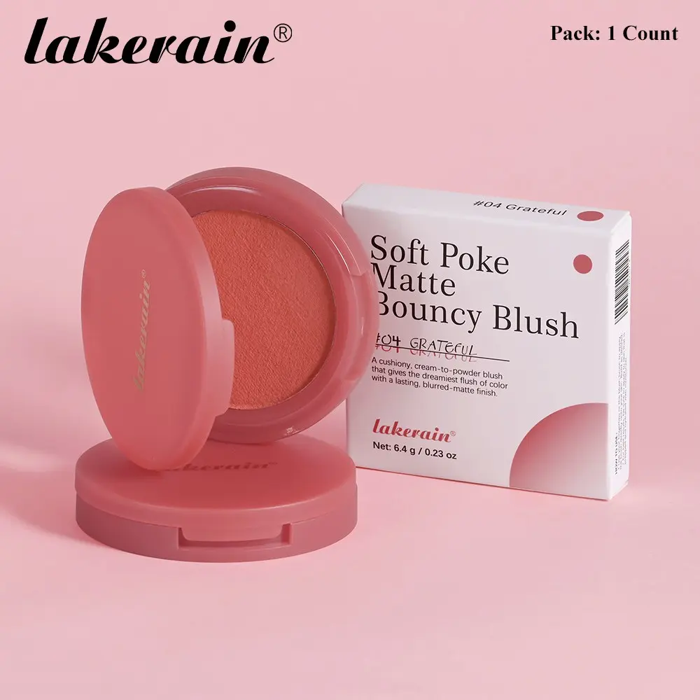 lakerain 1 Count Matte Bouncy Blush, Makeup Beauty Cosmetics Products, Creamy Texture, Smooth and Delicate, Creates a Matte Finish, Suitable for Makeup Beginners, Everyday Cosmetics Makeup