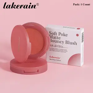 lakerain 1 Count Matte Bouncy Blush, Makeup Beauty Cosmetics, Creamy Texture, Smooth and Delicate, Creates a Matte Finish, Suitable for Makeup Beginners.