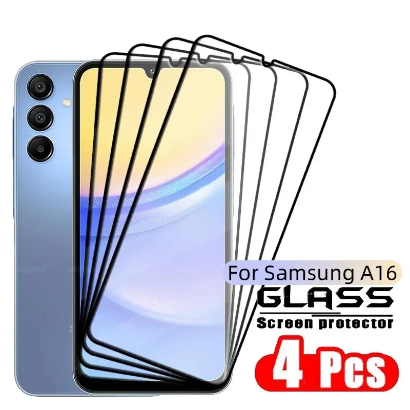 1-4PCS Full Cover Glass For Samsung A16 Glass Samsung Galaxy A16 Tempered Glass 9H Cover For Screen Protector Samsung A16 A 16
