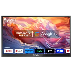 SYLVOX Outdoor TV, 75-inch Waterproof Smart Outdoor TVs, 2000nits Full Sun TV, 4K, Dolby Atmos, HDR 10, Weatherproof Television with Voice Assistant Remote(Pool Pro 3.0, Latest Model)