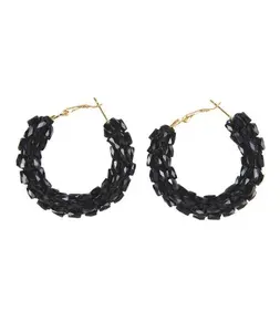 The Collection Royal Beaded Hoop Earrings