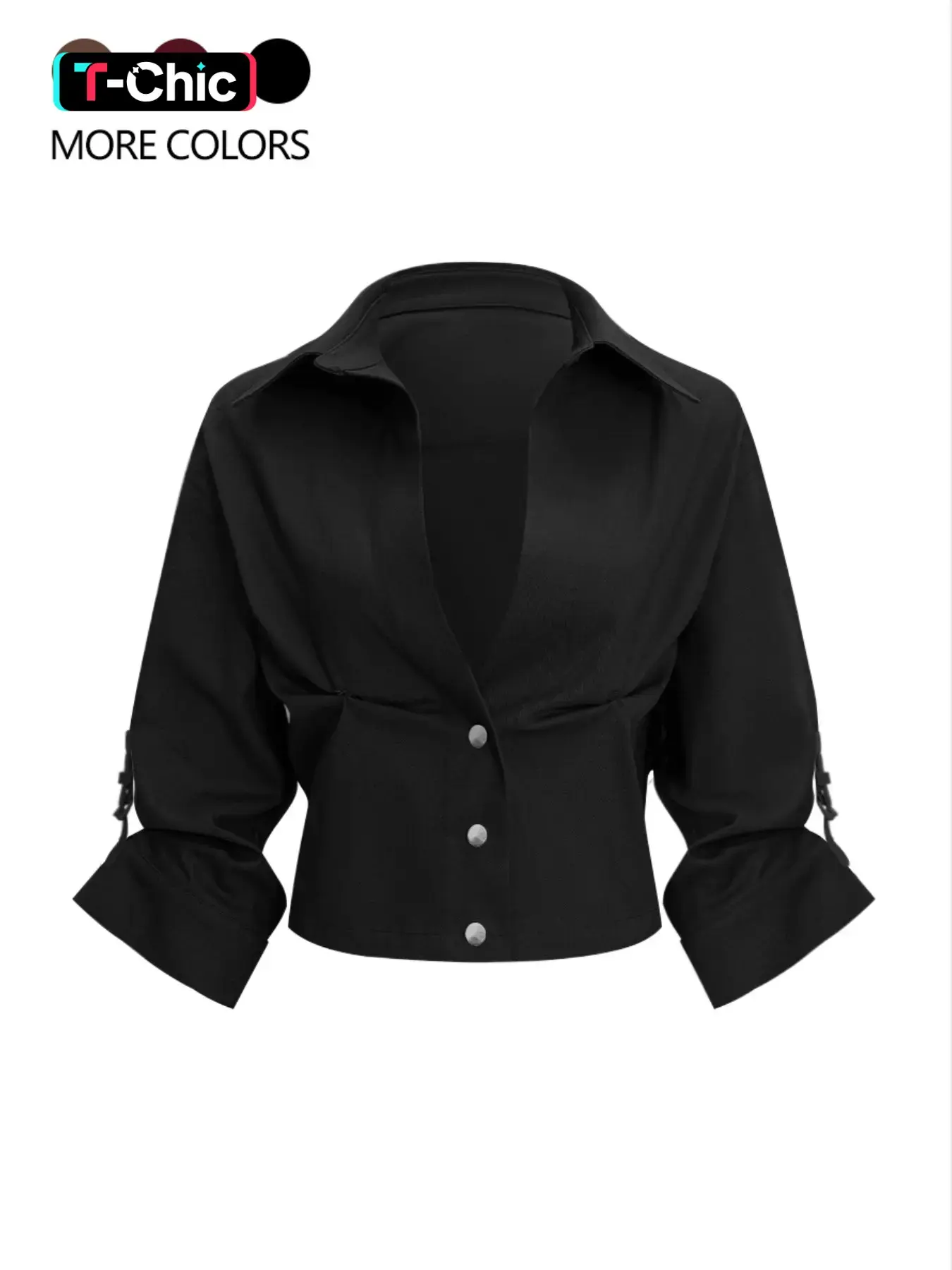 Women's solid color Basic button-down collared long-sleeved casual Tops Fitted Blouse Womenswear shirt with traditional pleated design, suitable for everyday wear, outdoor activities, work, club parties, and many other occasions Minimalist