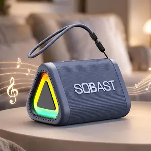 SummerWins S21 Portable Bluetooth Speaker, USB-C Rechargeable Wireless Speaker with RGB Lights, TWS Stereo Pairing, Hands-Free Calls, IPX5 Waterproof, Loud Sound for Home, Outdoor, Party, Camping, Gifts for Men Women