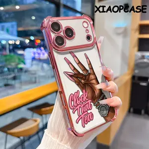 Fashion Creative English Clock That Tea Design Phone Case Suitable for iPhone 17 16e 16 15 14 13 12 11  Pro Max Air Plus Anti-Drop Transparent Soft Back Cover