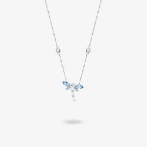FANCIME "Aqua Dream" Dragonfly Sterling Silver Necklace