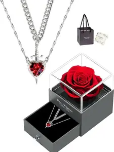 Heart and Sword Couple Necklace Set, Eternal Love Pendant with Gift Box, Exquisite Jewelry Gift, Ideal Anniversary Present for Wife Girlfriend Boyfriend Husband