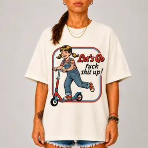 Comfort Colors Let's Go Mess Things Up Shirt, Funny Dark Humor Graphic Tee, Retro Sarcastic T-Shirt, Chaotic Energy Meme Shirt, Unhinged Humor Apparel, Vintage Funny Gift