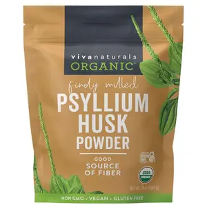 Viva Naturals Organic Psyllium Husk Powder, 24 oz – Finely Ground, Unflavored, Vegan, Keto, Paleo, Non-GMO Plant-Based Superfood, Good Source of Fiber for Gluten-Free Baking, Juices & Smoothies