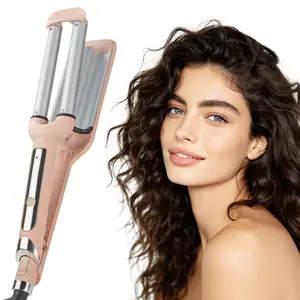 3 Barrel Curling Iron - Triple Barrel Waver Hair Tool with Fast Heating, Deep Wave Crimpers, Portable Design for Hair Styling