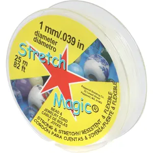 Elastic Beading Cord Clear Color 1mm Diameter 25-Meter Strong Stretchy Easy to Knot String for Making Beaded Jewelry