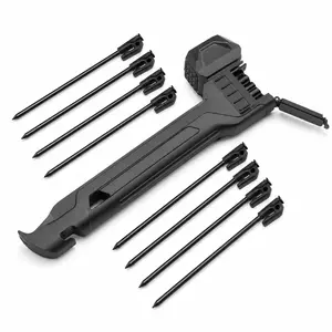 Outdoor Multi-Function Camping Tent Stake Hammer, Canopy Ground Peg Puller, Survival Mallet Tool for Camping Gear