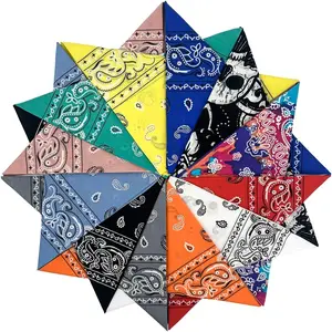 Bandanas 6 pack 12 pack 22 inch Cotton Paisley Kerchiefs for Men and Women