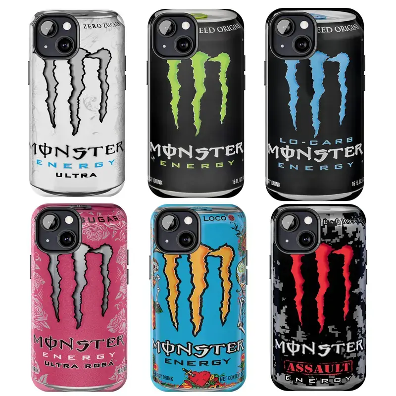 Monster Energy Can Phone Cases Aesthetic iPhone 16 15 14 13 12 11 X 8, Energy Drink, Unique Accessories, Gifts For Him