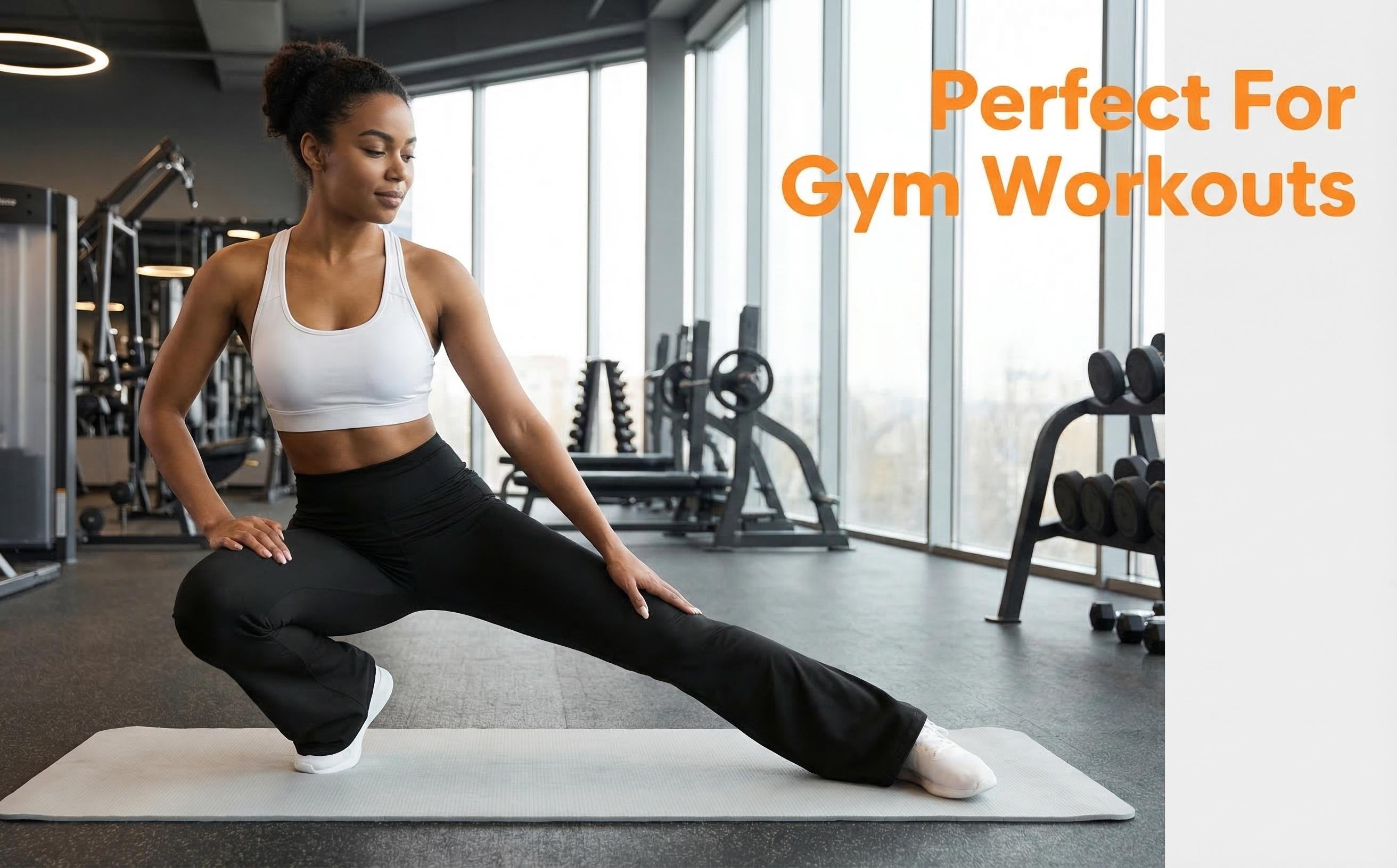 Women's High Stretch Micro Flare Sweatpants Soft Elastic Flare Yoga Pants
